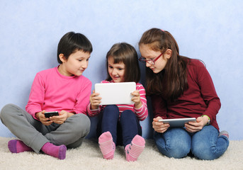 little girls with tablet