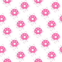 seamless pattern donut pink