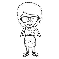 cute woman character icon vector illustration design