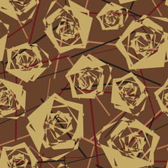 Vector seamless pattern with roses. Abstract wallpaper with stylized flowers
