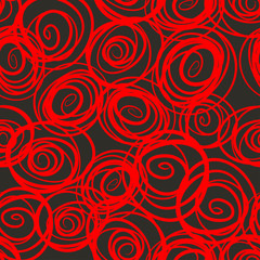 Vector seamless pattern with roses. Abstract wallpaper with stylized flowers