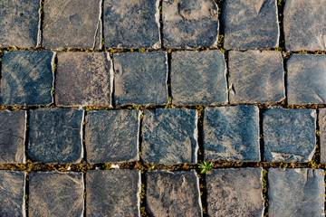 Old square street stones