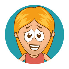 Obraz premium cute woman character icon vector illustration design