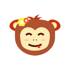 Monkey head vector illustration.
