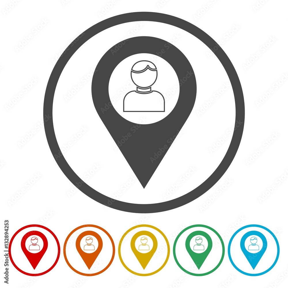 Poster flat user location icon, user location icon