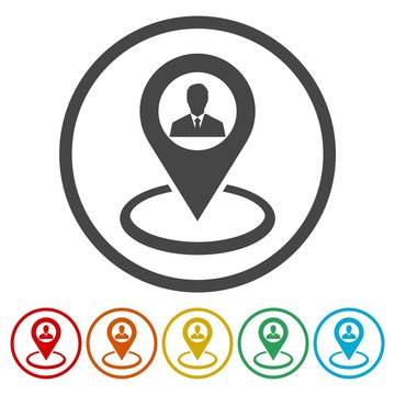 Flat user location icon, User location icon 