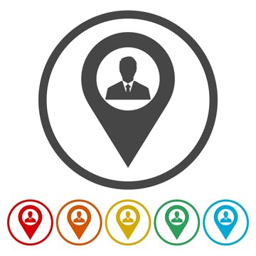 Flat user location icon, User location icon 