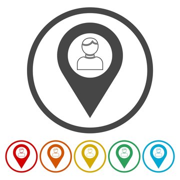 Flat user location icon, User location icon 
