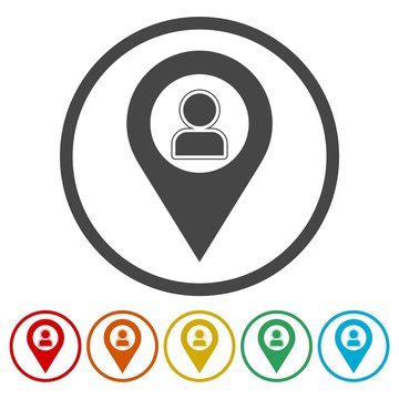 Flat user location icon, User location icon 