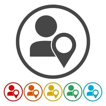 Flat user location icon, User location icon 