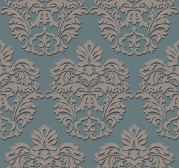 Vector Baroque Vintage floral pattern element background. Luxury Classic Damask ornament. Royal Victorian texture for wallpapers, textile, fabric ornament