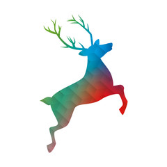 Obraz premium happy merry christmas reindeer card vector illustration design