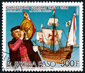 Postage stamp Burkina Faso 1986 Christopher Columbus