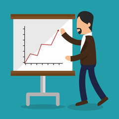 business people with paperboard training icon vector illustration design