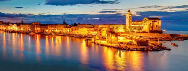 Trani cathedral in the evening, Apulia region, Italy