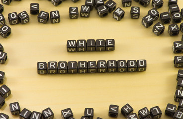The word brotherhood on wood background
