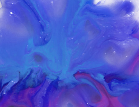 Abstract watercolor background. Beautiful blue and purple paint splashes.