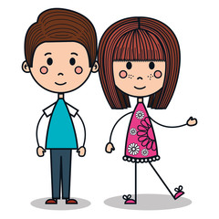cute little kids drawing vector illustration design