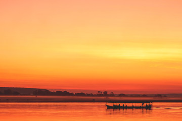 Boat at sunset