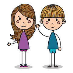 cute little kids drawing vector illustration design