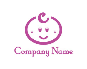 little baby head logo template