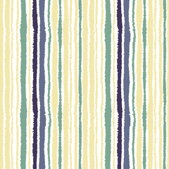 Seamless strip pattern. Vertical lines with torn paper effect. Shred edge texture. Green, gray, olive colors on white background. Vector