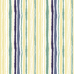 Seamless strip pattern. Vertical lines with torn paper effect. Shred edge texture. Green, gray, olive colors on white background. Vector