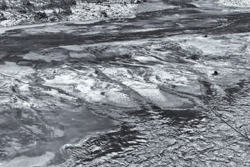 Ice patches on river
