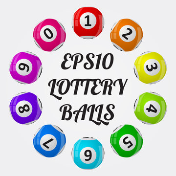 vector illustration of lottery balls. sorted around text.