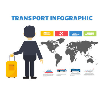 Transport infographic vector.