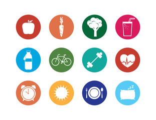 Healthy Lifestyle Icons Set