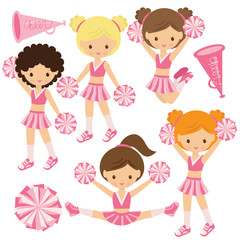 Cheerleader vector cartoon illustration