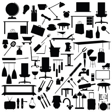 tool set in black color illustration on white background