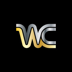 Initial Letter WC Linked Design Logo