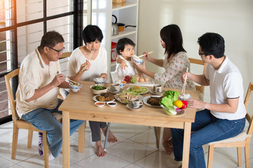 chinese family having lunch