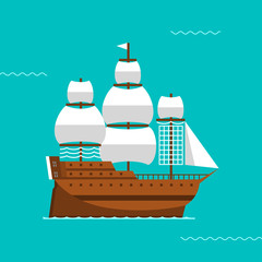 Ship vector illustration.