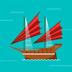 Ship vector illustration.