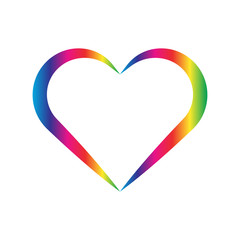 Rainbow spectrum Heart for Valentine's day - the equlization sym