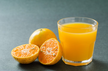 Fresh Tangerine orange fruit and juice,healthy food