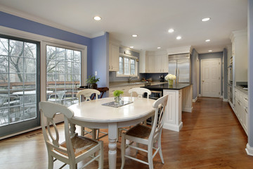 Kitchen with white cabinetry