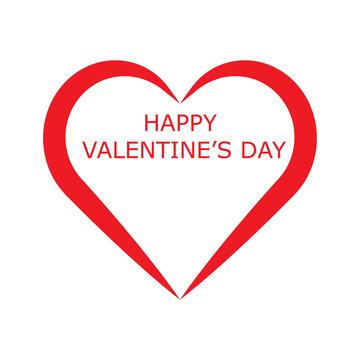 Happy Valentine's day text / word  in Red heart sign