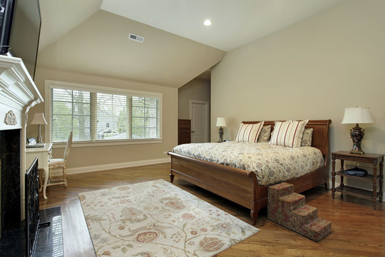 Master bedroom with tan walls