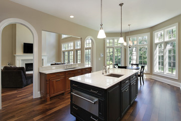 Kitchen with oval doorways