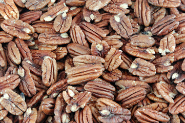 fresh pecan halves background