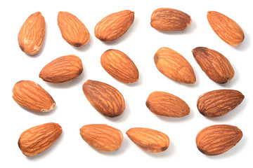 Set of Almonds on white