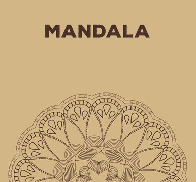 mandala relaxation buddhism classic poster vector illustration eps 10