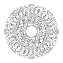 mandala relaxation buddhism outline vector illustration eps 10