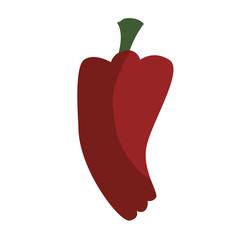 red pepper vegetable icon over white background. colorful design. vector illustration