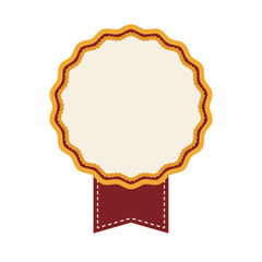 seal stamp with label icon over white background. colorful desing. vector illustration