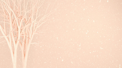 3d rendering picture of tree branches against glitter background. Tree without leaves.